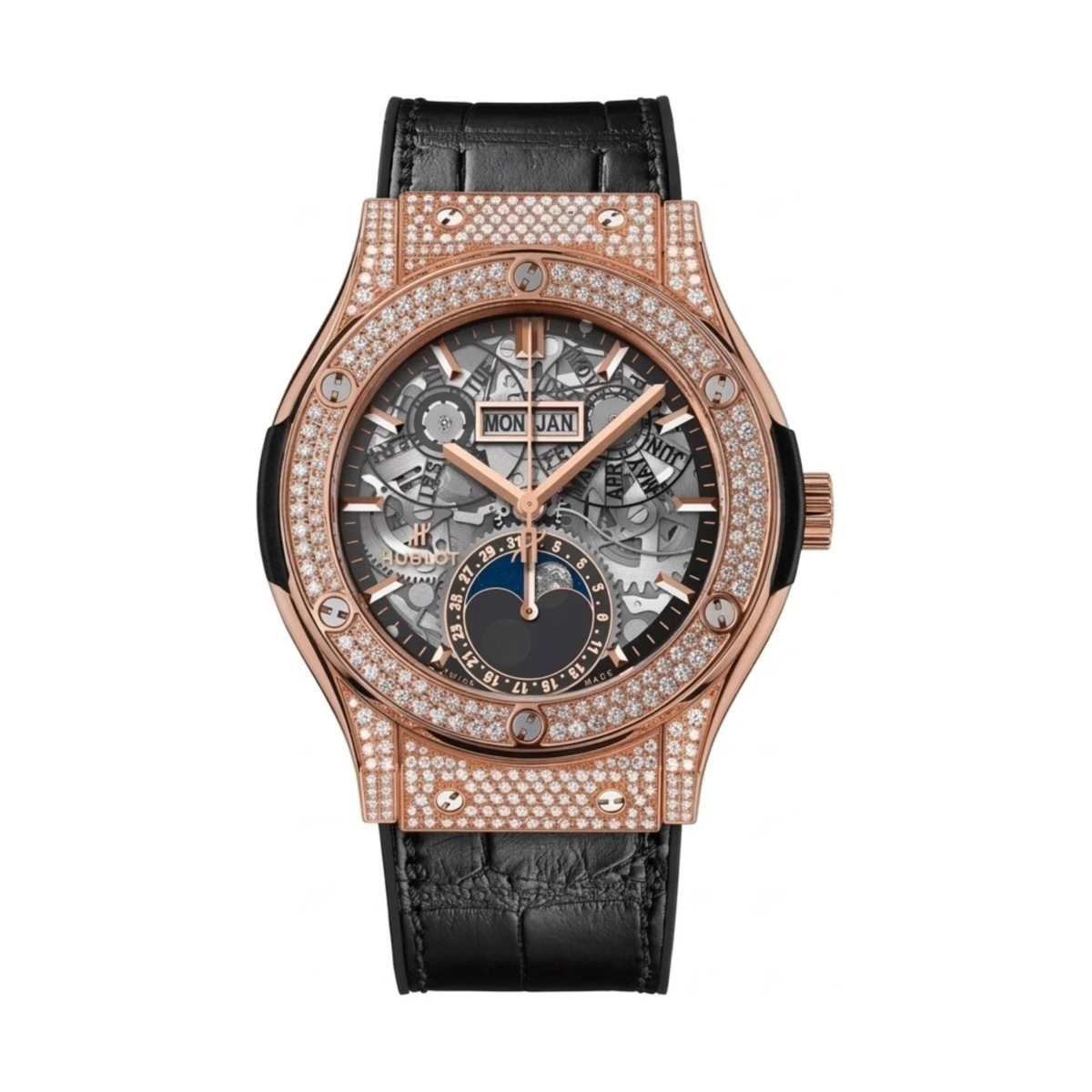 Classic Monphase Gold Pave Diamond 42mm 547.OX.0180.LR.1704